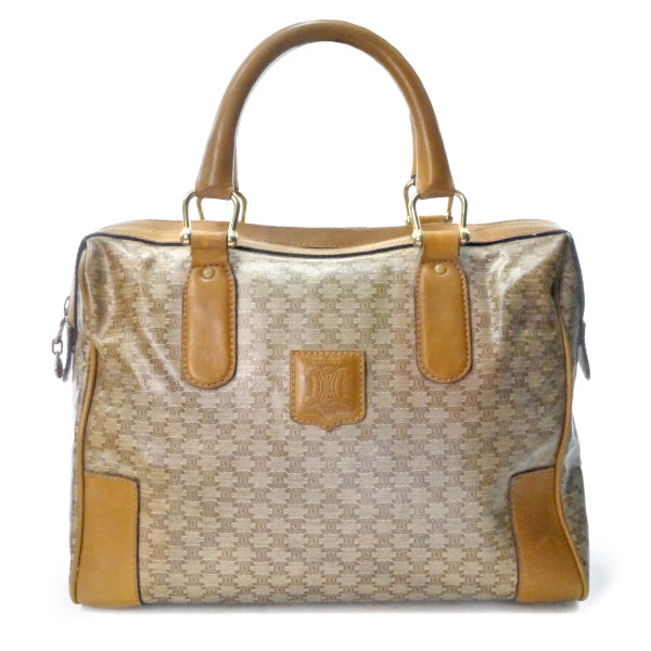 OLD CELINE　マカダム柄スクエアボストンバッグ（ベージュ）