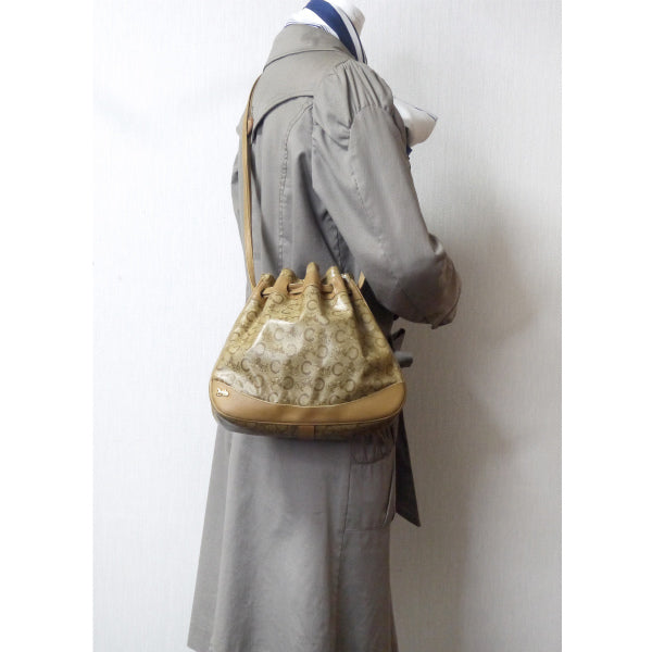 OLD CELINE　馬車柄 巾着ショルダー（明茶）