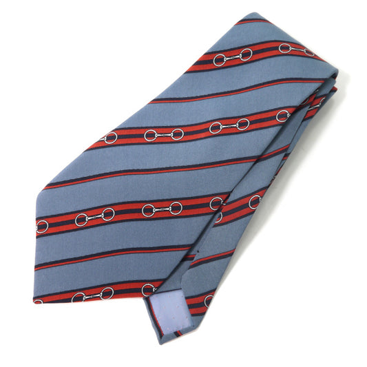 OLD CELINE　シルクネクタイ ビット柄（ブルー系）