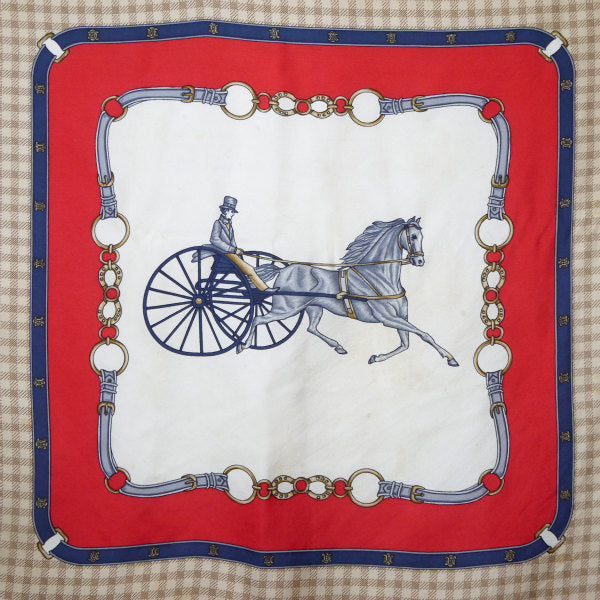 CELINE  <訳あり＞シルク大判スカーフ（紺系）