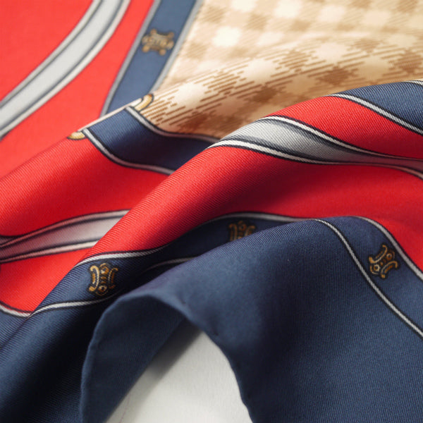 CELINE  <訳あり＞シルク大判スカーフ（紺系）