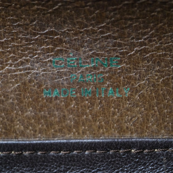 OLD CELINE　レザーフラップ馬車柄ショルダー（茶）