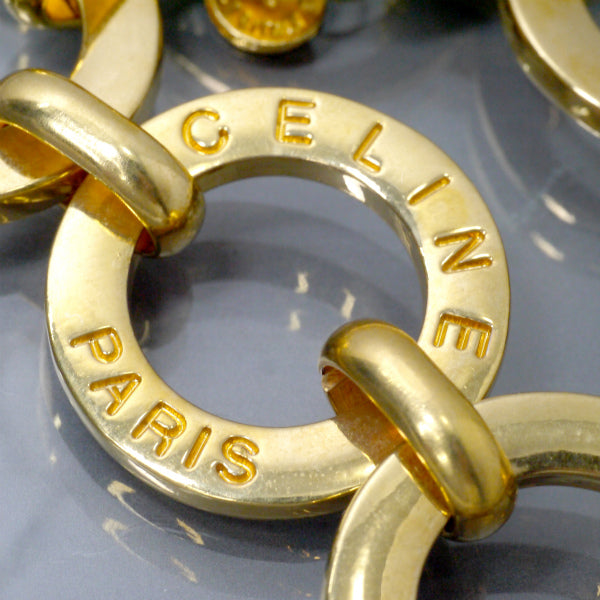 CELINE マンテル留め具大ぶりチェーンブレスレット（ゴールド）