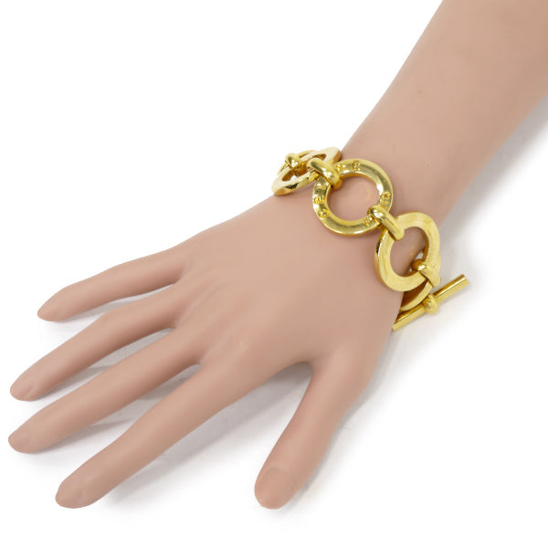 CELINE マンテル留め具大ぶりチェーンブレスレット（ゴールド）