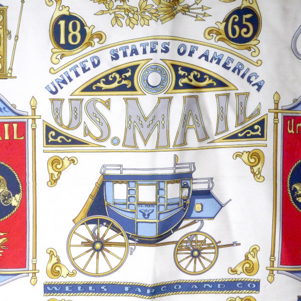 OLD CELINE　ゴージャスプリント大判シルクスカーフ（赤系）