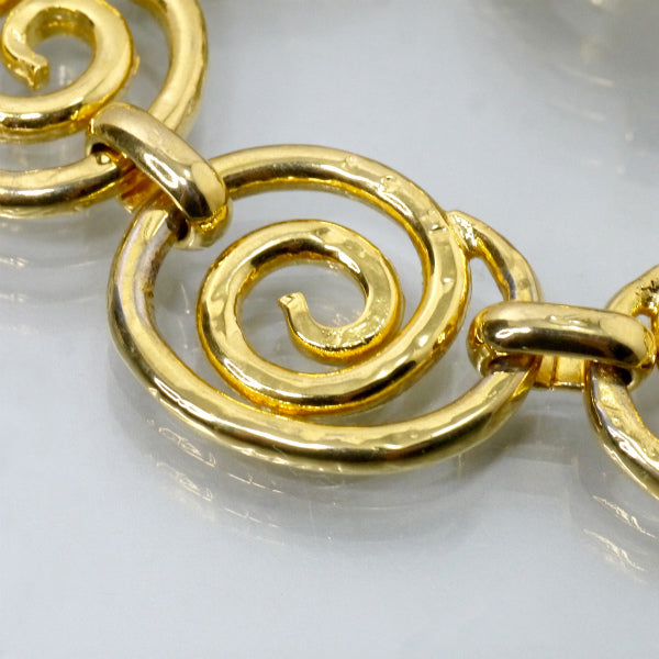 CELINE マンテル留め具大ぶり渦巻きブレスレット（ゴールド）