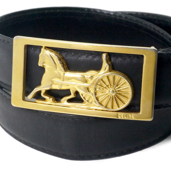 OLD CELINE 馬車バックル本革ベルト（黒） – Vintage Shop Rococo
