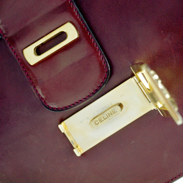 OLD CELINE 馬車金具3層ショルダーバッグ（ボルドー/総革）