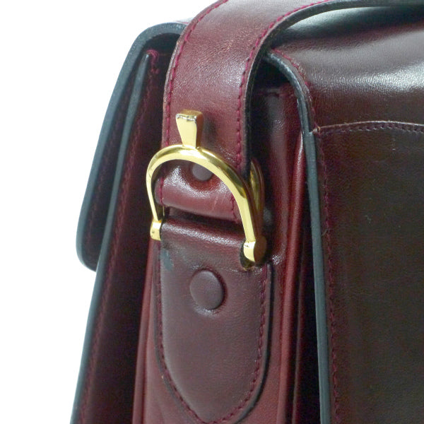 OLD CELINE 馬車金具3層ショルダーバッグ（ボルドー/総革）