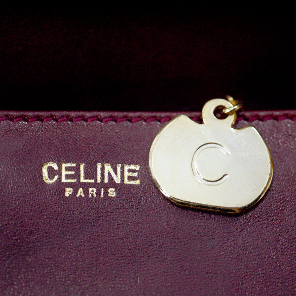 OLD CELINE 馬車金具3層ショルダーバッグ（ボルドー/総革）