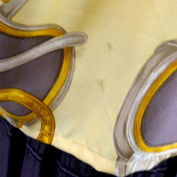 OLD CELINE　総柄サークルロゴ シルクブラウス（黄系）