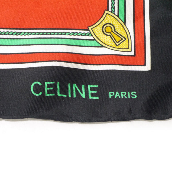 OLD CELINE 鍵柄 中判シルクスカーフ（赤）