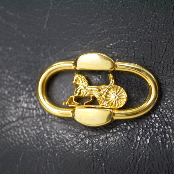 OLD CELINE　馬車金具クラッチウォレット（黒/総革）