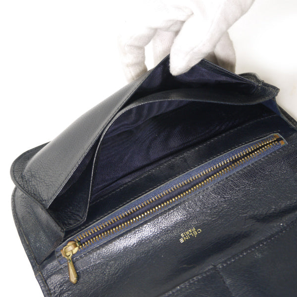 OLD CELINE　馬車金具クラッチウォレット（黒/総革）