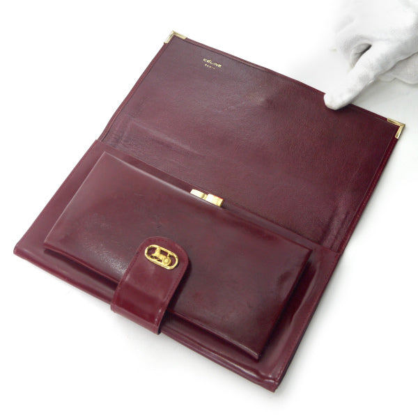 OLD CELINE　馬車柄クラッチウォレット（赤/ジャガード）