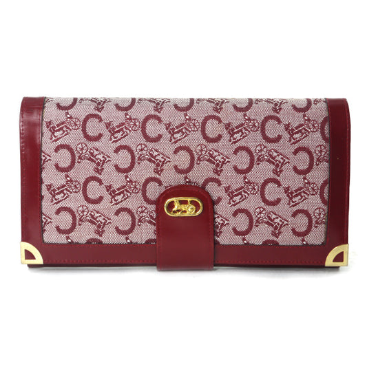 OLD CELINE　馬車柄クラッチウォレット（赤/ジャガード）