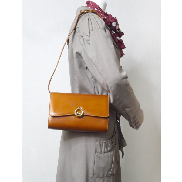 OLD CELINE　馬車金具2WAY総革バッグ（キャメル）