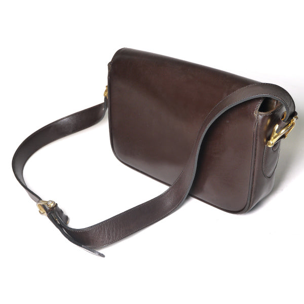 Old Celine 馬車金具ショルダー（茶・総皮）