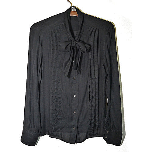 OLD CELINE　シースルー黒ブラウス（シルク）