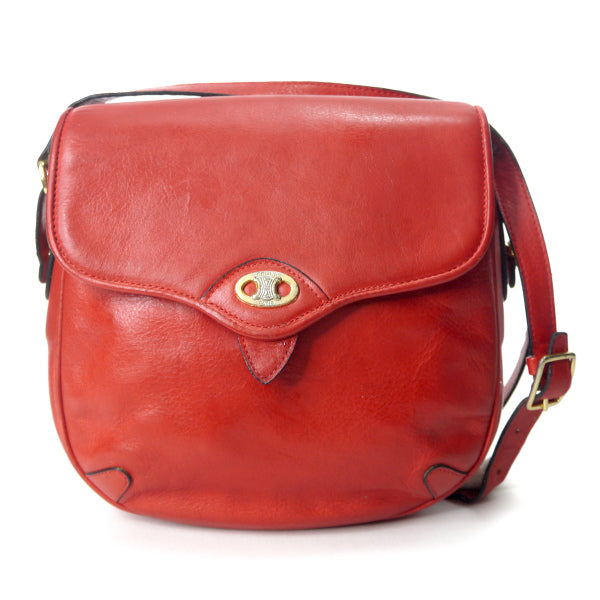 OLD CELINE　マカダムロゴ総革ミニポシェット（赤）