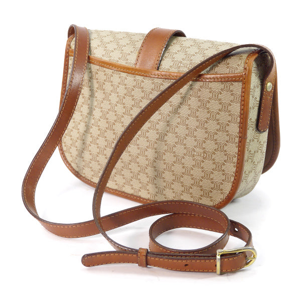 Old Celine マカダム柄斜めがけミニポシェット（ベージュ）