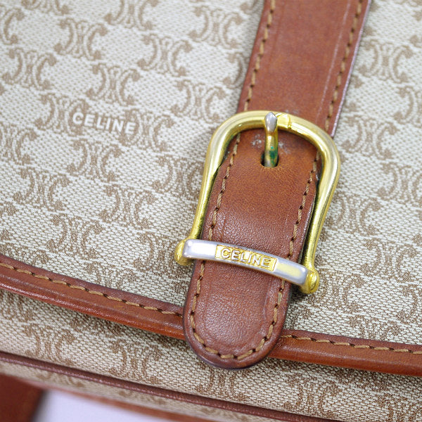 Old Celine マカダム柄斜めがけミニポシェット（ベージュ）