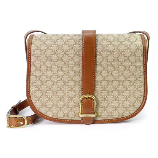 Old Celine マカダム柄斜めがけミニポシェット（ベージュ）