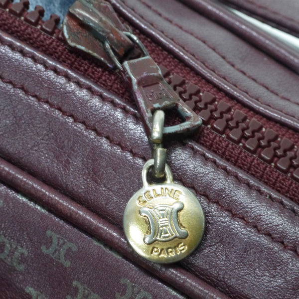 OLD CELINE　レトロ!マカダム柄ロゴ金具ショルダー（ボルドー）