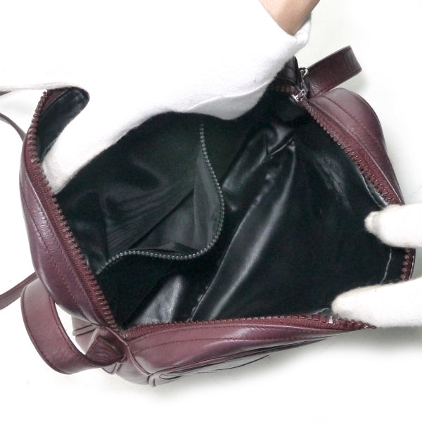 OLD CELINE　レトロ!マカダム柄ロゴ金具ショルダー（ボルドー）