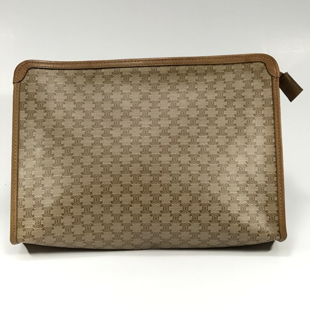 Old Celineマカダム柄セカンドバッグ（ベージュ）