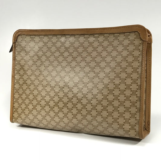 Old Celineマカダム柄セカンドバッグ（ベージュ）