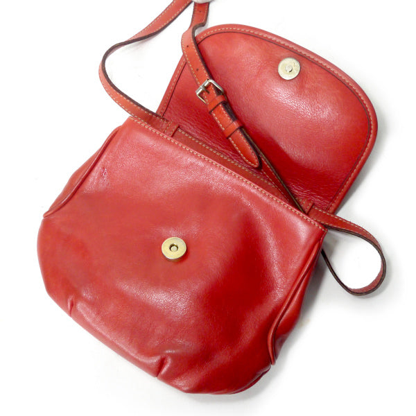 OLD CELINE　ロゴ金具ミニレザーポシェット（赤）