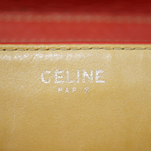 OLD CELINE　ロゴ金具ミニレザーポシェット（赤）