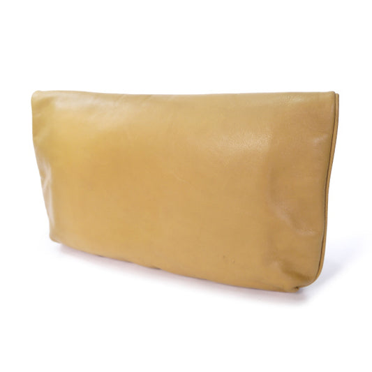 OLD CELINE　マカダム 総革クラッチバッグ（キャメル）