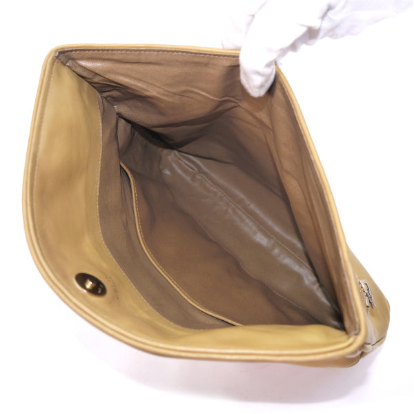 OLD CELINE　マカダム 総革クラッチバッグ（キャメル）