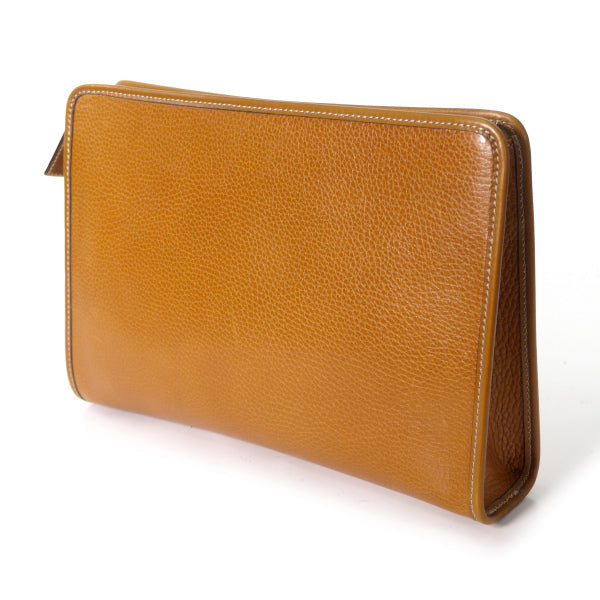 OLD CELINE　型押しレザー クラッチバッグ（キャメル）