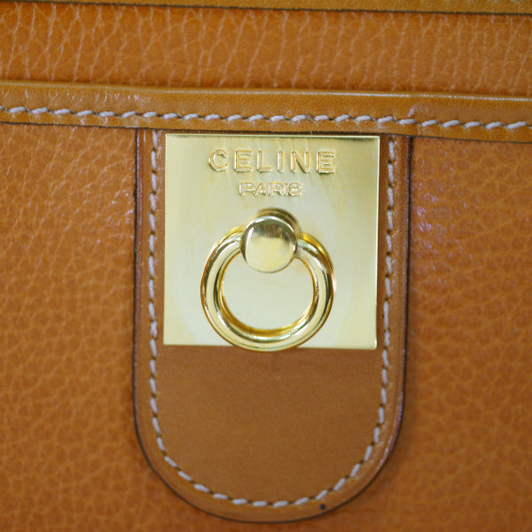 OLD CELINE　型押しレザー クラッチバッグ（キャメル）