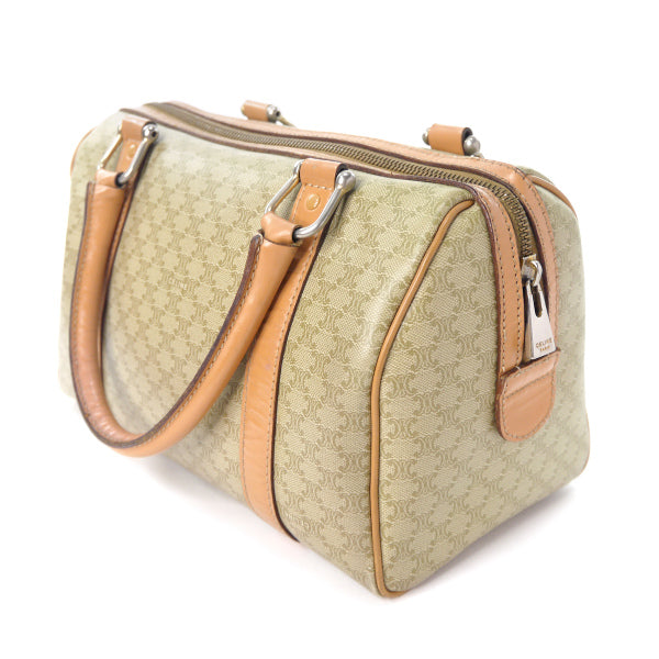 OLD CELINE　マカダム柄ミニボストンバッグ（ベージュ×メロン）