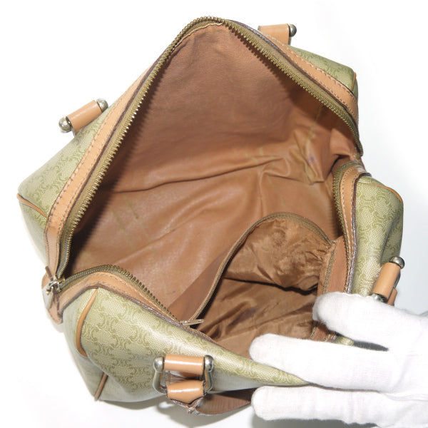 OLD CELINE　マカダム柄ミニボストンバッグ（ベージュ×メロン）