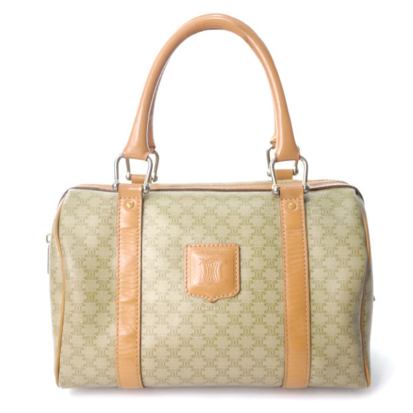OLD CELINE　マカダム柄ミニボストンバッグ（ベージュ×メロン）