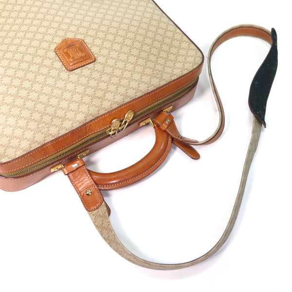 OLD CELINE マカダム柄ショルダー付ブリーフケース（ベージュ）