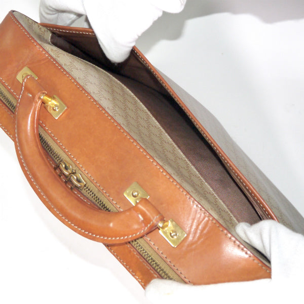 OLD CELINE マカダム柄ショルダー付ブリーフケース（ベージュ）