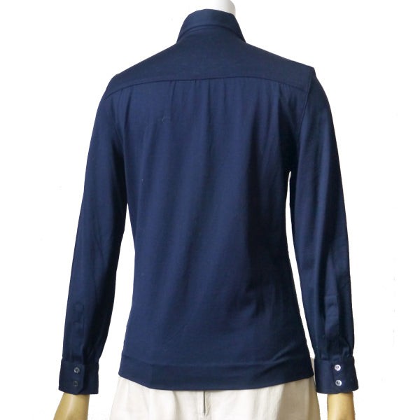 OLD CELINE　同色刺繍コットンブラウス（紺）