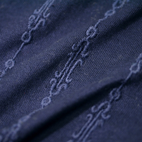 OLD CELINE　同色刺繍コットンブラウス（紺）