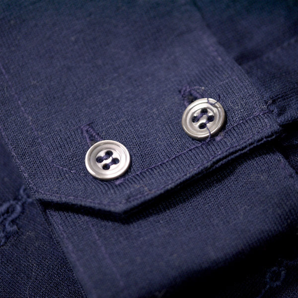 OLD CELINE　同色刺繍コットンブラウス（紺）