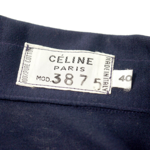 OLD CELINE　同色刺繍コットンブラウス（紺）