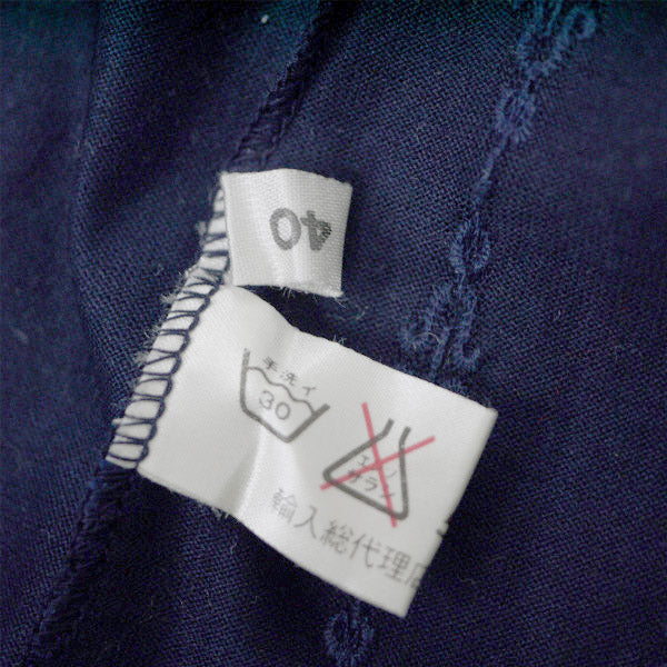 OLD CELINE　同色刺繍コットンブラウス（紺）