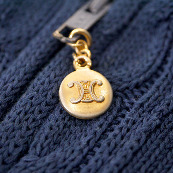 OLD CELINE　Vネックファスナー春カーディガン（紺）