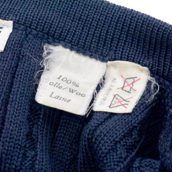 OLD CELINE　マカダムボタン×チェーン薄手ケーブルベスト（紺）