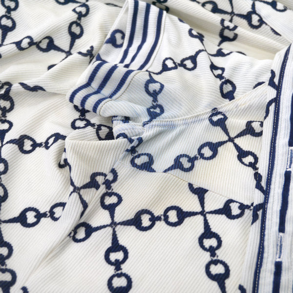 OLD CELINE　ビットチェーン柄半袖シャツ（白系）